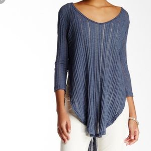 NWT Free People Astoria Split Ribbed Tee